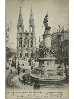 Marseille – Les Réformés et monument des Mobiles – CPA E. Lacour n°650