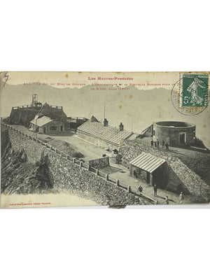 Pic du Midi de Bigorre – Observatoire et nouvelle rotonde en 1907 – CPA Labouche n° 412