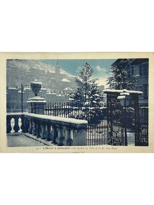 Grenoble sous la neige – Jardin de Ville et Notre-Dame d'en Haut – CPSM