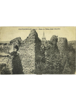 Château-Renard (Loiret) – Ruines du château féodal, vue nord-est – CPA