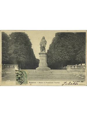 Avallon – Statue et promenade Vauban – CPA ancienne