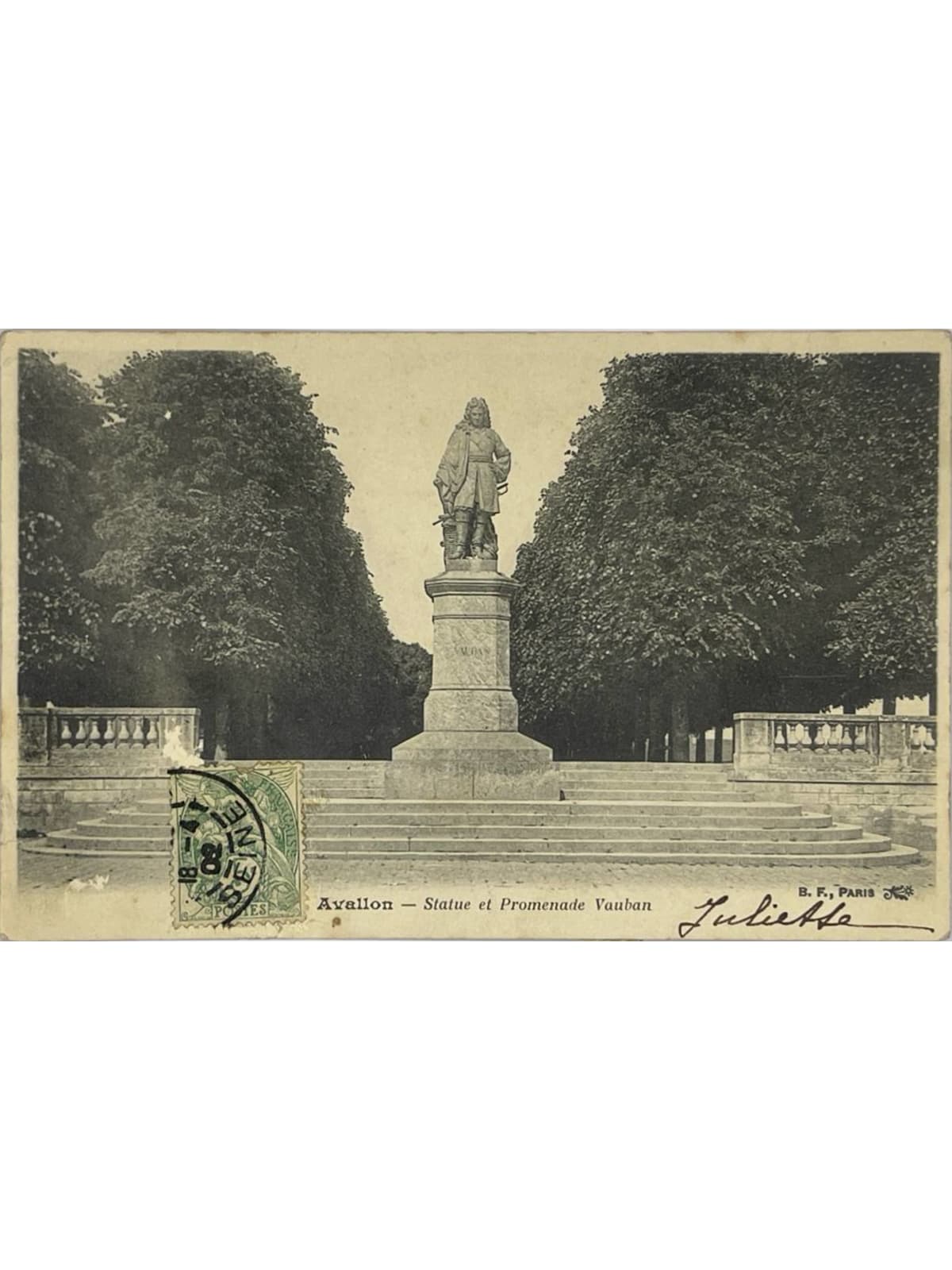 Recto de la carte postale