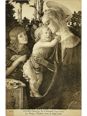 Paris – Musée du Louvre – Botticelli, La Vierge, l'Enfant Jésus et Saint Jean – CPA
