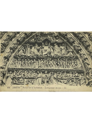 Amiens – Portail de la cathédrale, Le Jugement dernier – CPA LL n°259