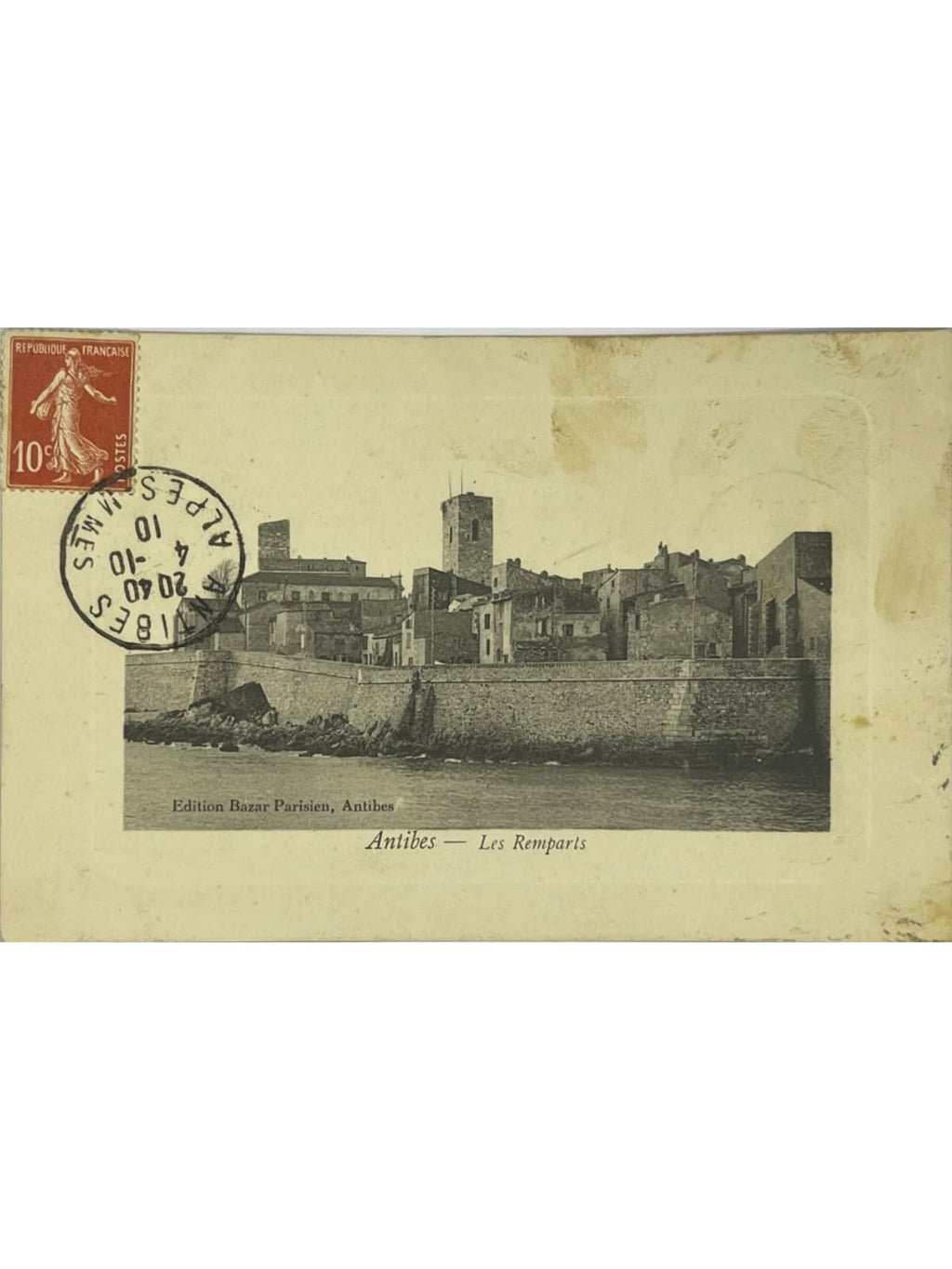 Recto de la carte postale