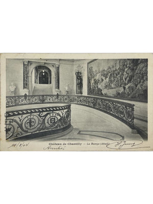 Chantilly (Oise) – Château, la rampe – CPA ancienne 1904