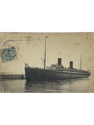 Le Havre – Paquebot transatlantique La Lorraine – E.B.Z. n° 134 – CPA