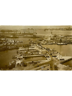 Le Havre – Bassins du port et ponts, vue aérienne – CPA 1955