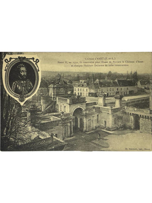 CPA Anet – Château d'Anet et portrait d'Henri II – Eure-et-Loir