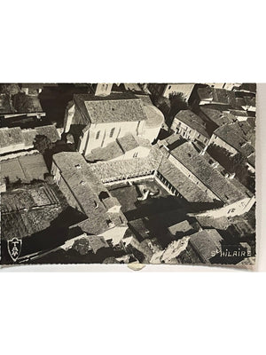 Saint-Hilaire (Aude) – Abbaye et cloître, vue aérienne – CPSM 1956