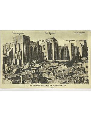 Avignon – Palais des Papes côté est et ses tours – CPA LL n°83