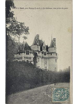 Rigny-Ussé (Indre-et-Loire) – Château d'Ussé vu du parc – CPA ancienne