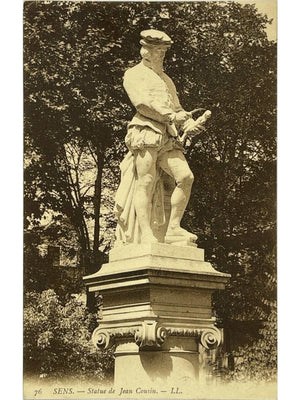 CPA Sens – Statue de Jean Cousin – L.L. n°76