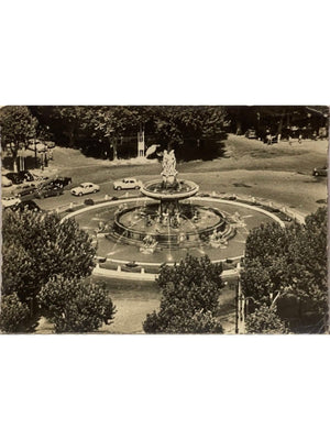 Aix-en-Provence – Fontaine de la Rotonde, vue aérienne – CPSM 1959