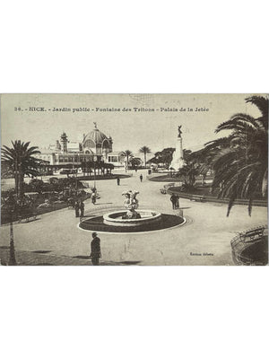 Nice – Jardin public, fontaine des Tritons et Palais de la Jetée – CPA Giletta n°36