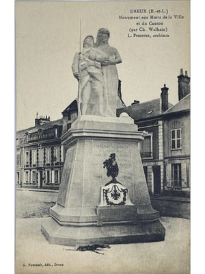 Dreux – Monument aux morts de la ville et du canton – CPA années 1920