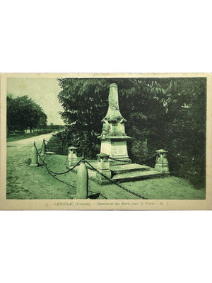 Génissac (Gironde) – Monument aux morts pour la Patrie – CPA ancienne