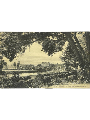 Sablé-sur-Sarthe – Vue de la ville et du château depuis les Folies-Vieille – CPA 1470