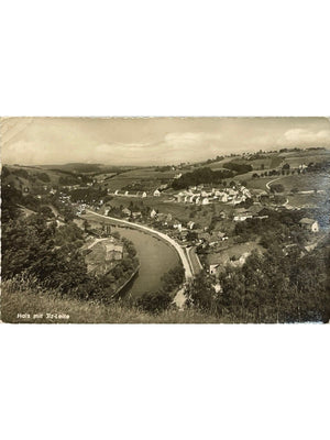 Carte postale – Passau-Hals – Vue sur l’Ilz et l’Ilzleite – Carte photo années 1950