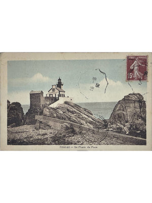 Île-de-Bréhat – Le phare du Paon – CPA ancienne colorisée