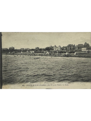 Croix-de-Vie (Vendée) – La plage à l'heure du bain – CPA n°188