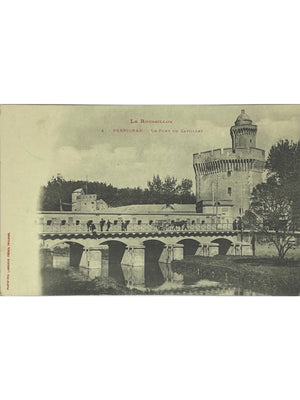 Perpignan – Pont du Castillet animé avec attelage – CPA Labouche Frères