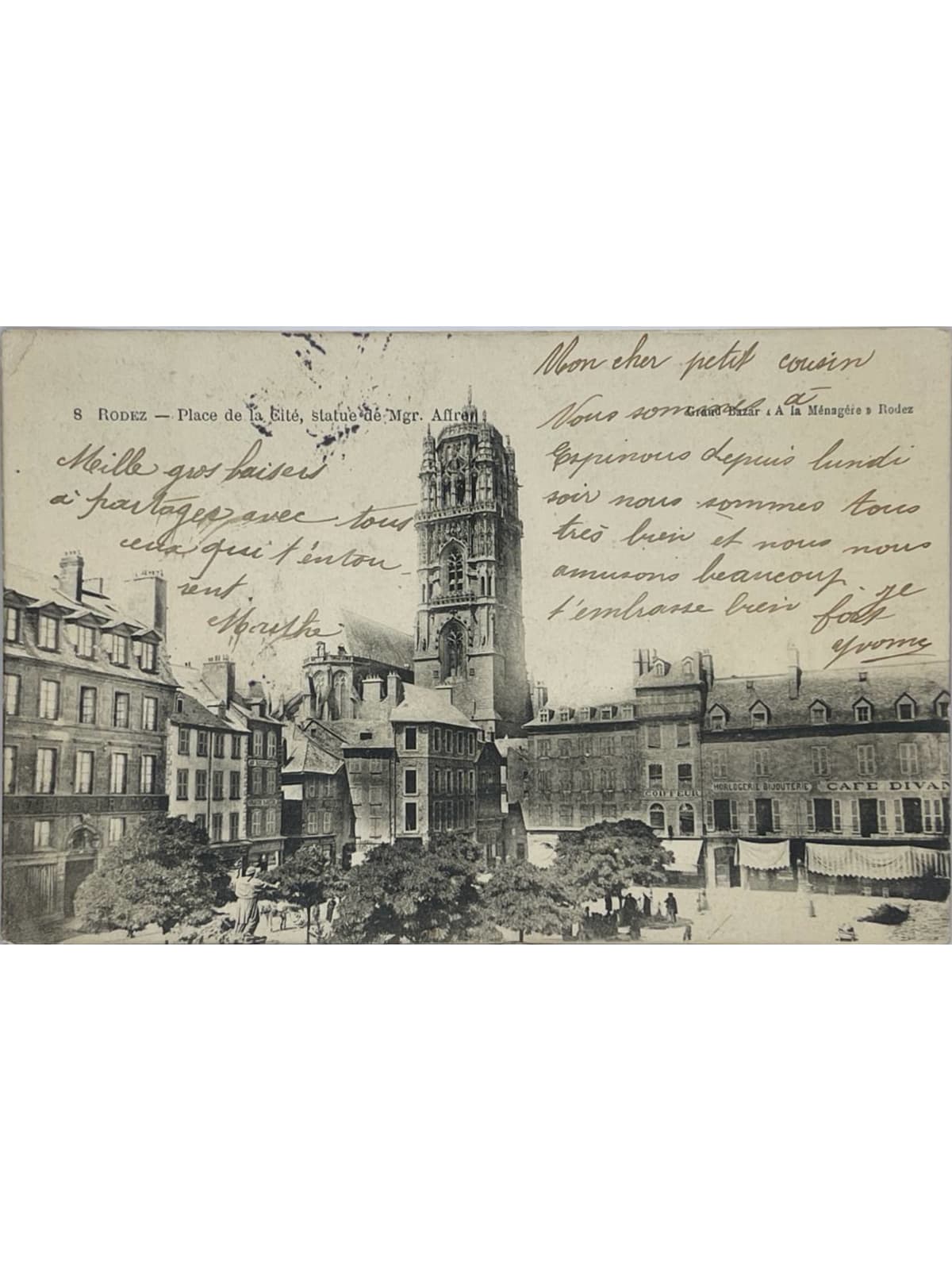 Recto de la carte postale