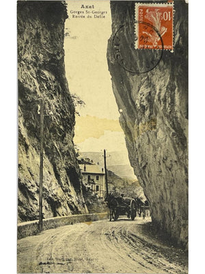 Axat – Gorges de Saint-Georges, entrée du défilé et attelage – CPA