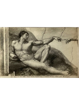 Vatican – Chapelle Sixtine, La Création d’Adam de Michel-Ange – Alinari n° 7517