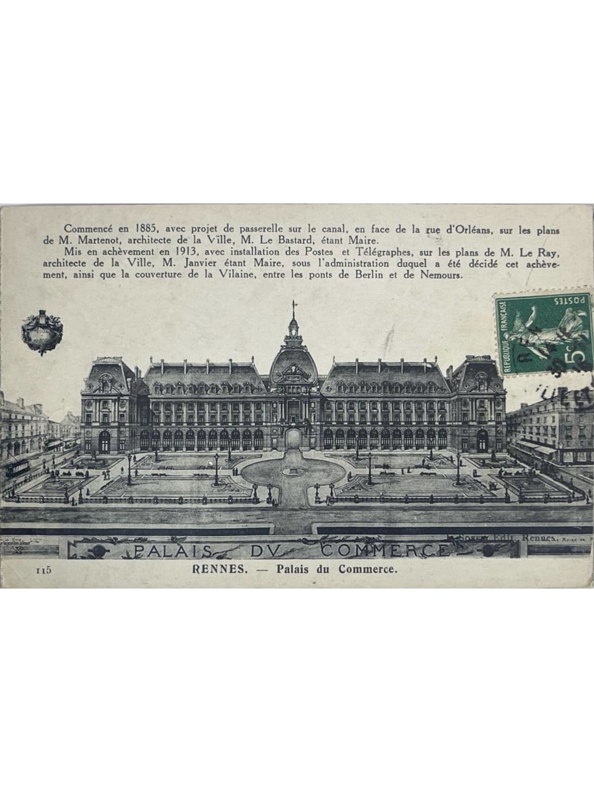 Recto de la carte postale