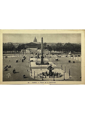 Paris – Place de la Concorde, obélisque et circulation automobile – CPA n° 59