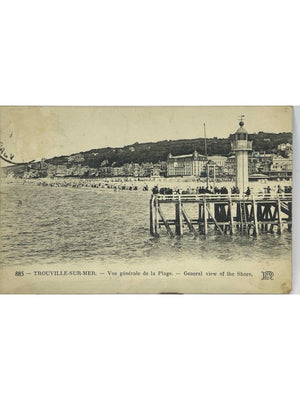 Trouville-sur-Mer – Vue générale de la plage et jetée – CPA n° 885