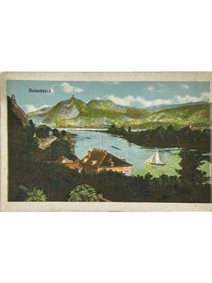 Rolandseck à Remagen – Rhin et Drachenfels – CPA colorisée vers 1919