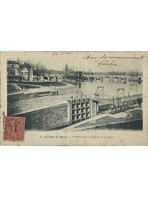 Joinville-le-Pont – L'écluse et le pont sur la Marne – CPA 1904