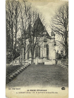Longny-au-Perche – Notre-Dame-de-Pitié et grand escalier – CPA n° 22
