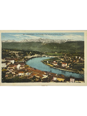 Grenoble – La Tronche, l’Île Verte et la chaîne des Alpes – CPA colorisée n°30