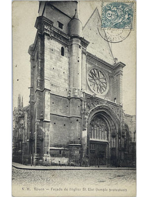 Rouen – Façade de l’église Saint-Éloi, temple protestant – CPA