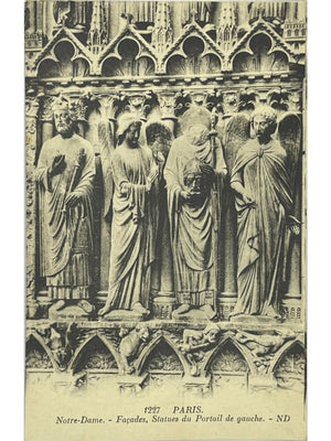 Paris – Notre-Dame, statues du portail de gauche – CPA Neurdein n° 1227