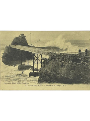 Biarritz – Rocher de la Vierge et passerelle – CPA n° 157 Marcel Delboy