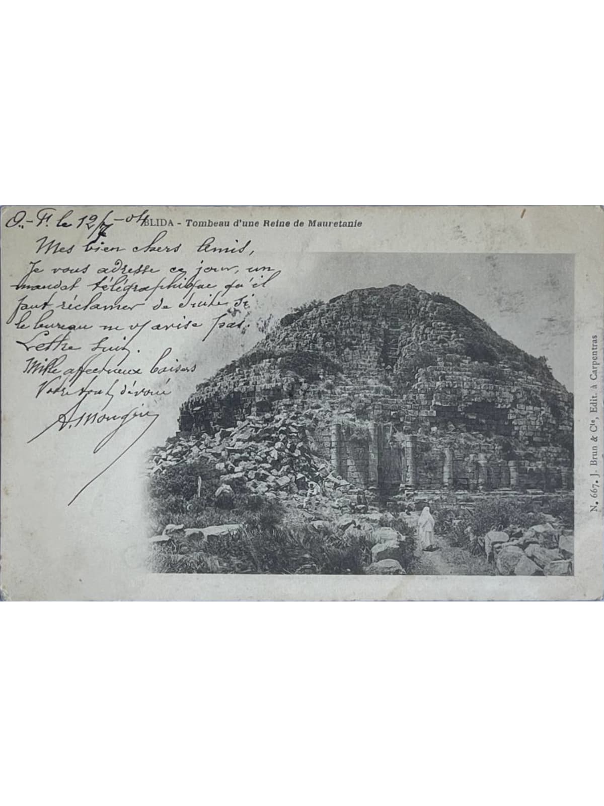 Recto de la carte postale