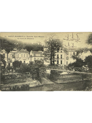 Saint-Maurice – Passerelle au canal de Charenton – CPA 1914