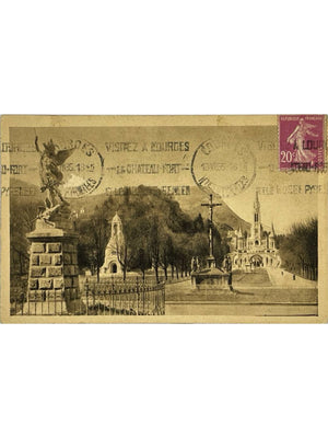 Lourdes – Saint-Michel et le Calvaire breton – Carte postale de 1945