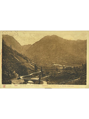 Mérens-les-Vals – Le pont et la route d'Espagne – CPA n° 865