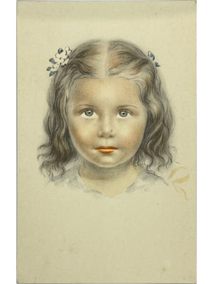 Carte postale italienne illustrée – Portrait de fillette – N° 600
