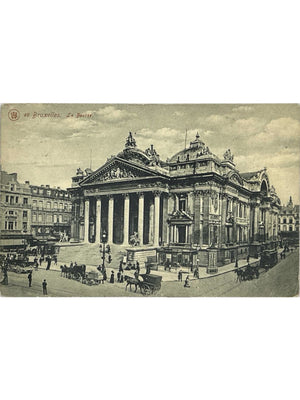 Bruxelles – La Bourse, scène de rue animée – CPA 1910
