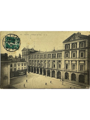 Lille – Ancien Hôtel de Ville et voies de tramway – CPA n°103 E.C.