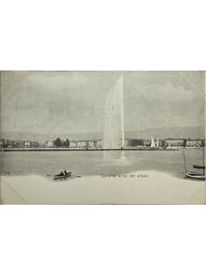 Genève – Le Jet d'eau et le lac Léman – CPA ancienne n° 24