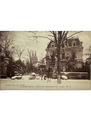 Soissons – Ruines d’un château atteint par les obus – Première Guerre mondiale – CPA n° 4