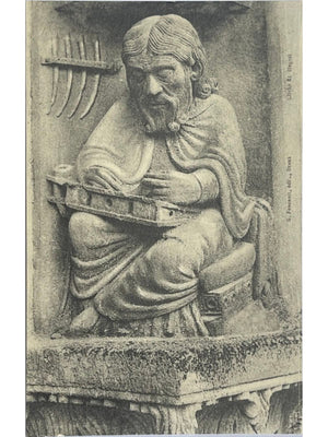 Chartres – Cathédrale, détail du Portail royal du XIIe siècle – CPA n° 591