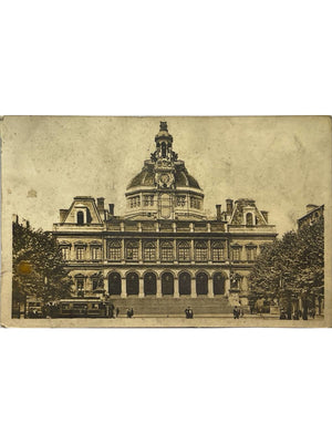 Saint-Étienne (Loire) – Hôtel de Ville et scène de rue – CPA 1935